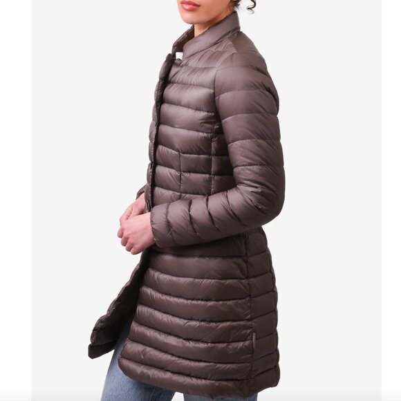 Moncler _ Eggplant Long Thin Puffer Jacket - Picture 10 of 10